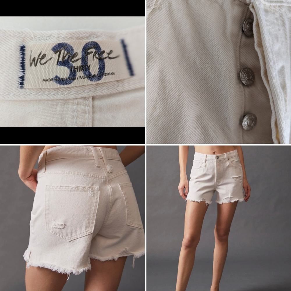 Free People Women's Denim Makai Shorts, Sz 30
